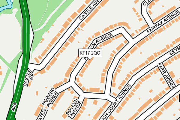 KT17 2QG map - OS OpenMap – Local (Ordnance Survey)