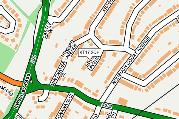 KT17 2QH map - OS OpenMap – Local (Ordnance Survey)