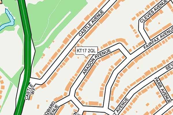 KT17 2QL map - OS OpenMap – Local (Ordnance Survey)