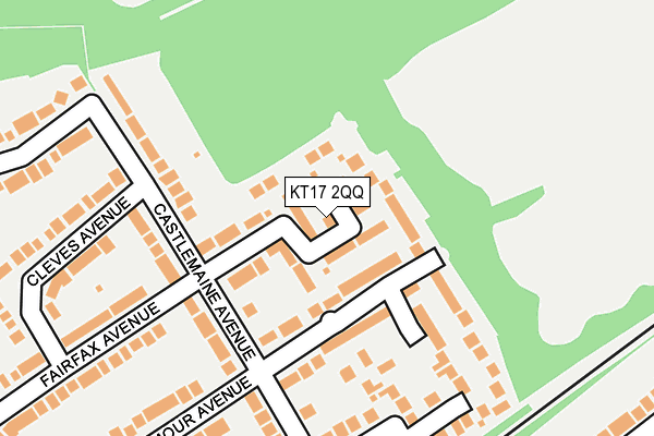 KT17 2QQ map - OS OpenMap – Local (Ordnance Survey)
