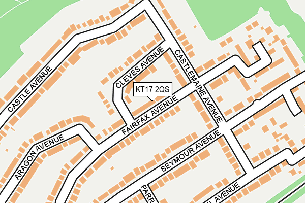 KT17 2QS map - OS OpenMap – Local (Ordnance Survey)