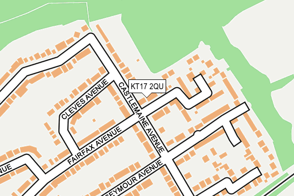 KT17 2QU map - OS OpenMap – Local (Ordnance Survey)