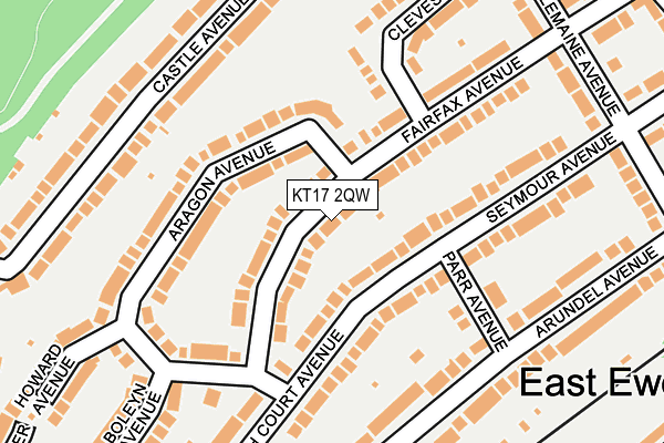 KT17 2QW map - OS OpenMap – Local (Ordnance Survey)