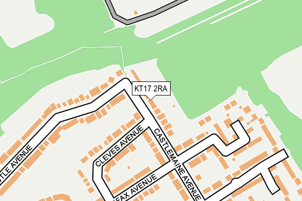 KT17 2RA map - OS OpenMap – Local (Ordnance Survey)