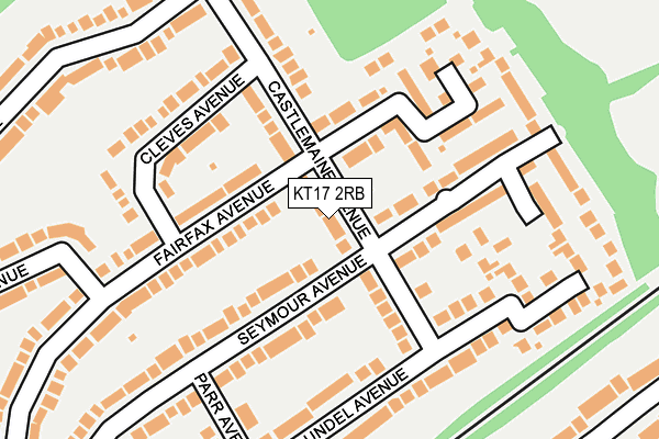 KT17 2RB map - OS OpenMap – Local (Ordnance Survey)