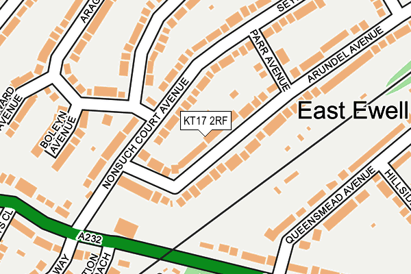KT17 2RF map - OS OpenMap – Local (Ordnance Survey)