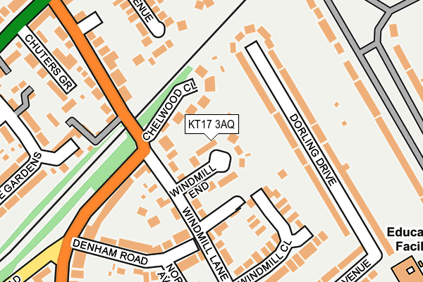 KT17 3AQ map - OS OpenMap – Local (Ordnance Survey)