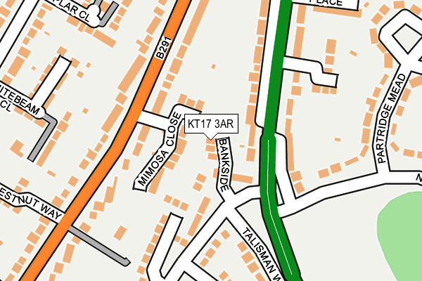 KT17 3AR map - OS OpenMap – Local (Ordnance Survey)