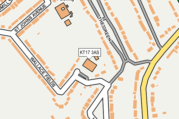 KT17 3AS map - OS OpenMap – Local (Ordnance Survey)