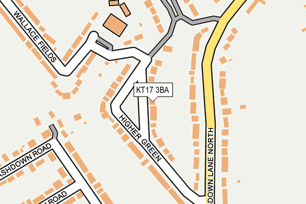 KT17 3BA map - OS OpenMap – Local (Ordnance Survey)