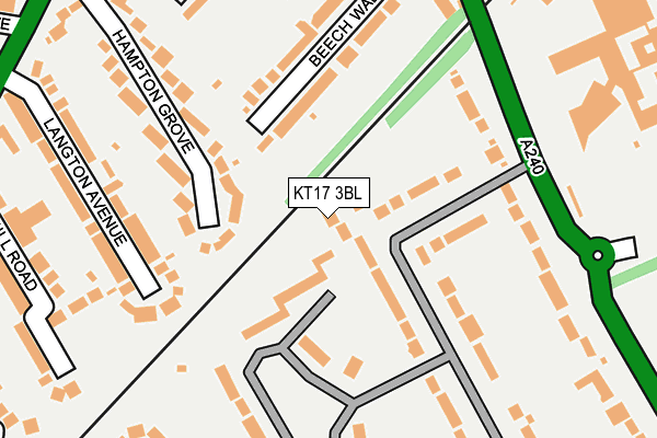 KT17 3BL map - OS OpenMap – Local (Ordnance Survey)