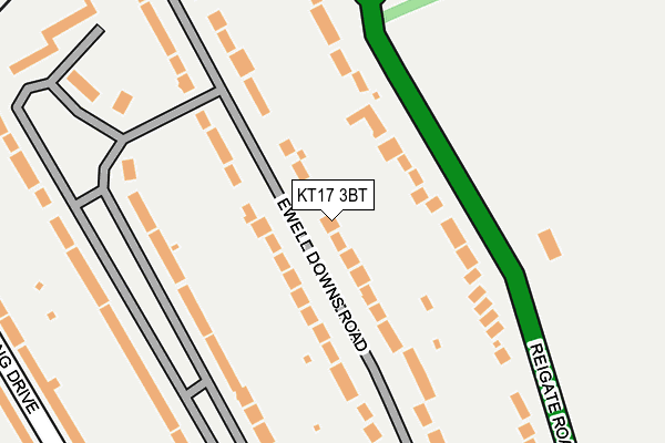 KT17 3BT map - OS OpenMap – Local (Ordnance Survey)