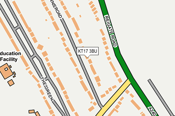 KT17 3BU map - OS OpenMap – Local (Ordnance Survey)