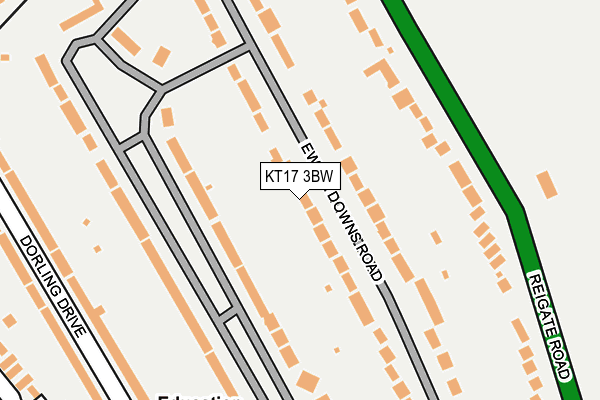 KT17 3BW map - OS OpenMap – Local (Ordnance Survey)