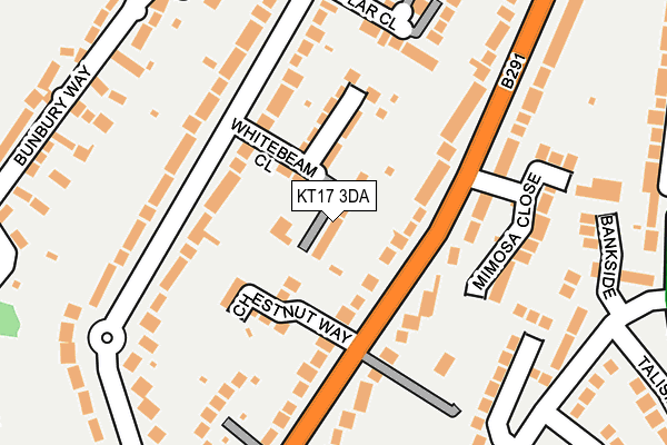 KT17 3DA map - OS OpenMap – Local (Ordnance Survey)