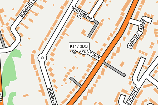 KT17 3DQ map - OS OpenMap – Local (Ordnance Survey)