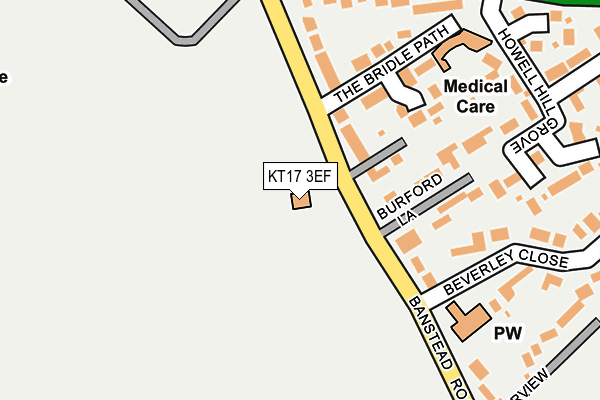 KT17 3EF map - OS OpenMap – Local (Ordnance Survey)