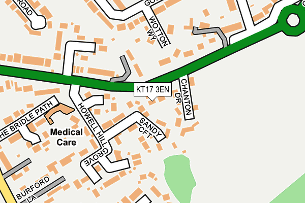 KT17 3EN map - OS OpenMap – Local (Ordnance Survey)