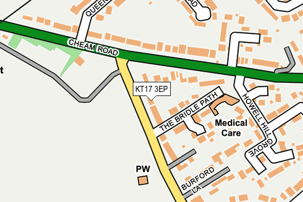 KT17 3EP map - OS OpenMap – Local (Ordnance Survey)