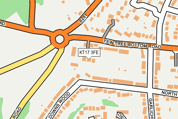 KT17 3FE map - OS OpenMap – Local (Ordnance Survey)