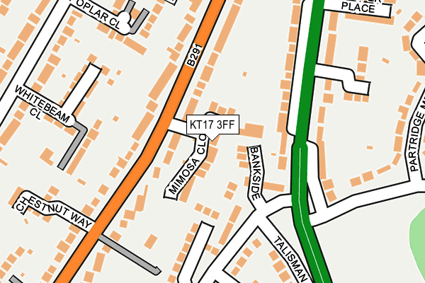 KT17 3FF map - OS OpenMap – Local (Ordnance Survey)
