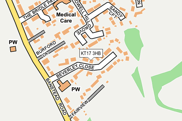 KT17 3HB map - OS OpenMap – Local (Ordnance Survey)
