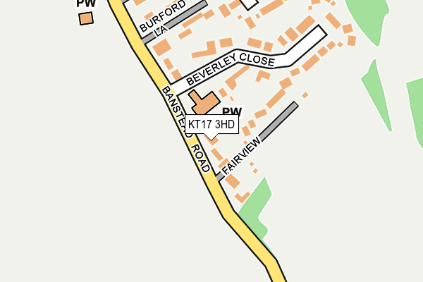 KT17 3HD map - OS OpenMap – Local (Ordnance Survey)