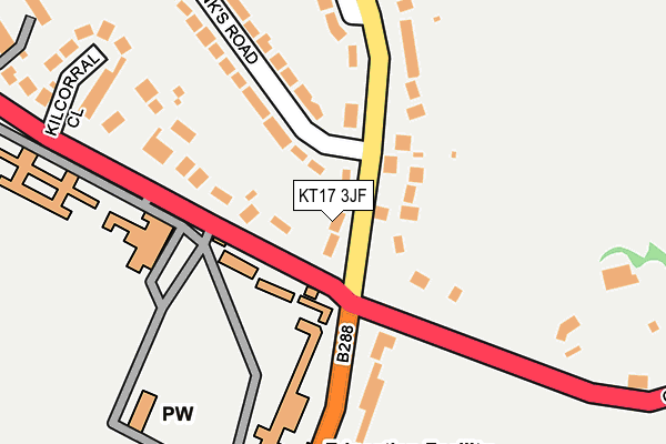 KT17 3JF map - OS OpenMap – Local (Ordnance Survey)