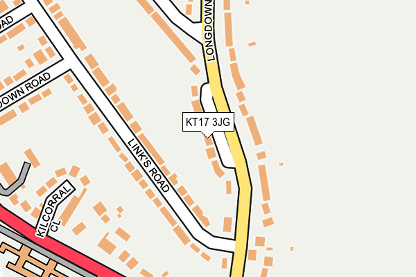 KT17 3JG map - OS OpenMap – Local (Ordnance Survey)