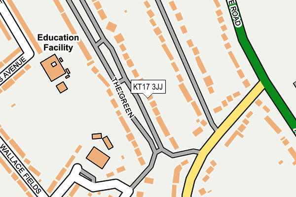 KT17 3JJ map - OS OpenMap – Local (Ordnance Survey)
