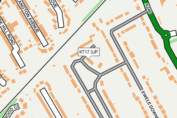 KT17 3JP map - OS OpenMap – Local (Ordnance Survey)