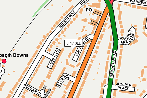 KT17 3LD map - OS OpenMap – Local (Ordnance Survey)