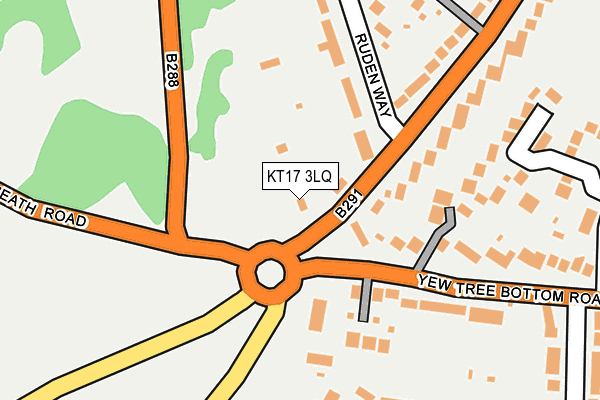 KT17 3LQ map - OS OpenMap – Local (Ordnance Survey)