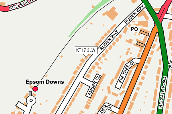 KT17 3LW map - OS OpenMap – Local (Ordnance Survey)
