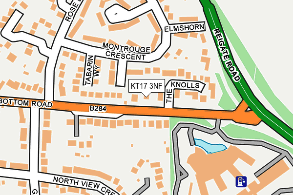 KT17 3NF map - OS OpenMap – Local (Ordnance Survey)