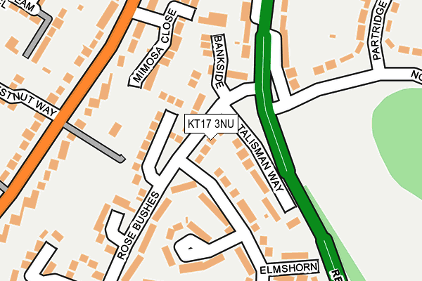 KT17 3NU map - OS OpenMap – Local (Ordnance Survey)