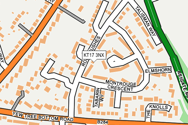 KT17 3NX map - OS OpenMap – Local (Ordnance Survey)