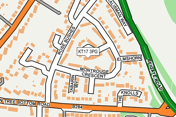 KT17 3PG map - OS OpenMap – Local (Ordnance Survey)