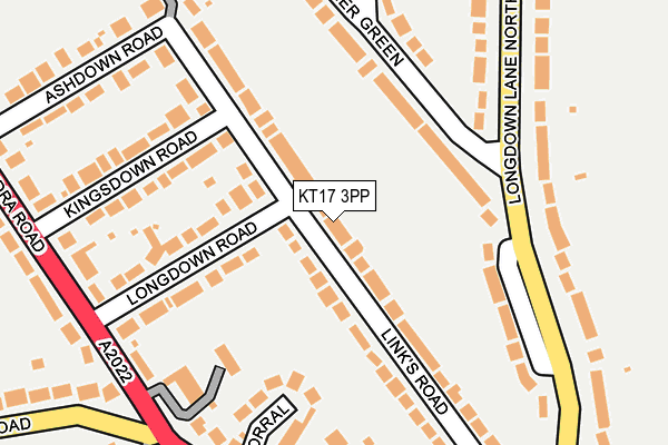KT17 3PP map - OS OpenMap – Local (Ordnance Survey)