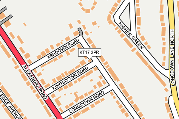 KT17 3PR map - OS OpenMap – Local (Ordnance Survey)