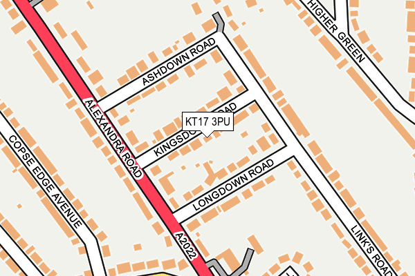 KT17 3PU map - OS OpenMap – Local (Ordnance Survey)