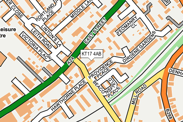KT17 4AB map - OS OpenMap – Local (Ordnance Survey)