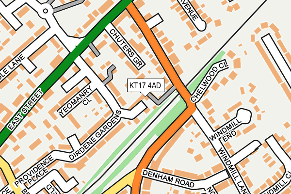 KT17 4AD map - OS OpenMap – Local (Ordnance Survey)