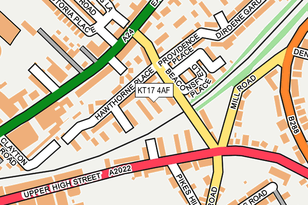 KT17 4AF map - OS OpenMap – Local (Ordnance Survey)