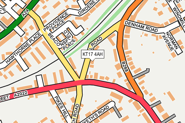 KT17 4AH map - OS OpenMap – Local (Ordnance Survey)