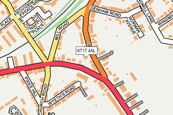 KT17 4AL map - OS OpenMap – Local (Ordnance Survey)