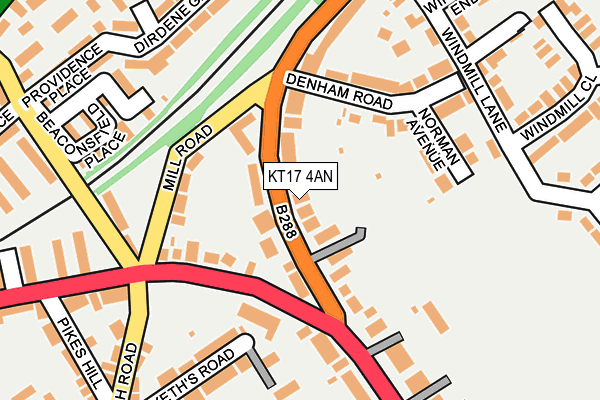 KT17 4AN map - OS OpenMap – Local (Ordnance Survey)