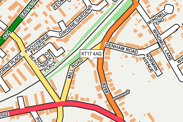 KT17 4AQ map - OS OpenMap – Local (Ordnance Survey)