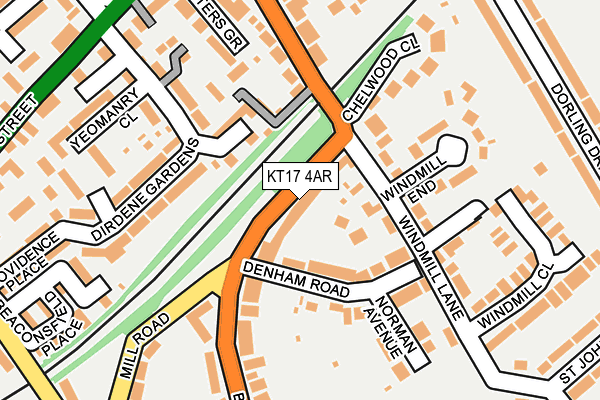 KT17 4AR map - OS OpenMap – Local (Ordnance Survey)