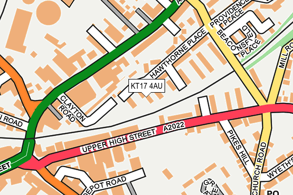 KT17 4AU map - OS OpenMap – Local (Ordnance Survey)